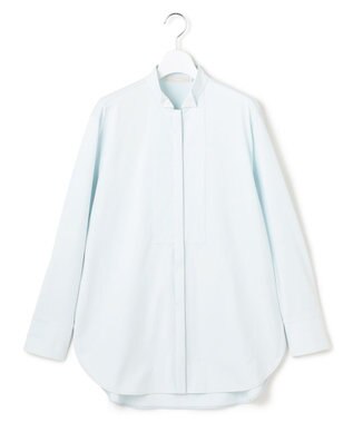 ICB L 【洗える】 ブラウスライクジャージー ロングカットソー クリアサックス系