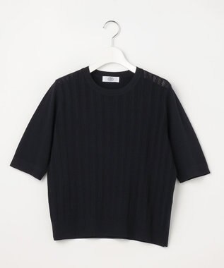 J.PRESS LADIES Rayon Elite Stretch クルーネック ニット ネイビー系