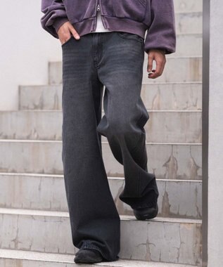 WEGO 【ウエスト調整可/SMLサイズ展開】ローライズカバーフィットフレアデニムパンツ