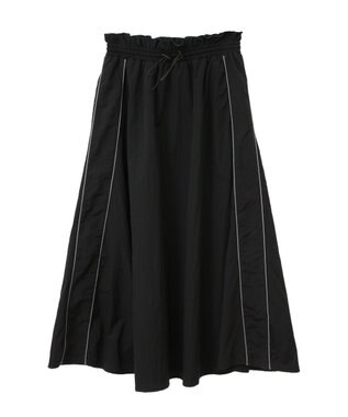 Green Parks ナイロンラインフレアスカート Black