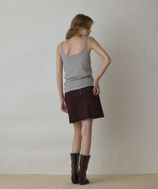 GRACE CONTINENTAL パッチワークミニスカート ダークブラウン