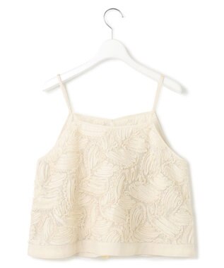 23区 L 【好評につき追加生産/洗える】リボンエンブロイダリー キャミソール ベージュ系