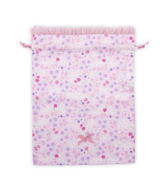 Mother garden マザーガーデン  野いちご 巾着 《小花いちご柄》 大 小花いちご柄