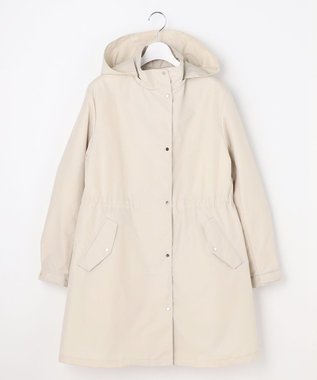J.PRESS LADIES 【2way】スパンライクナイロンタッサー フーデッド コート ライトベージュ系