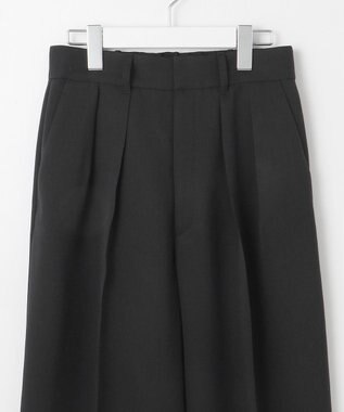 23区 L 【撥水加工/UVカット】キューティクルストレッチツイル ワイドパンツ ブラック系