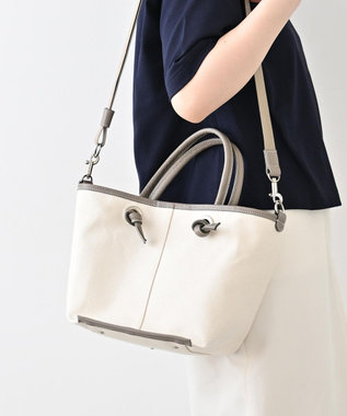 Hekhèr Le Style de Vie 【日本製 / 2WAY】コットンキャンバス×シュリンクレザー ノットハンドバッグ medium
