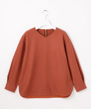 J.PRESS LADIES メルトンジャージー Vネック カットソー オレンジ系