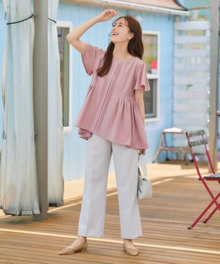 Tiaclasse 【ダブルクロス】ワイドパンツ グレージュ