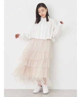 earth music&ecology ドロストヘムショートシャツ Off White