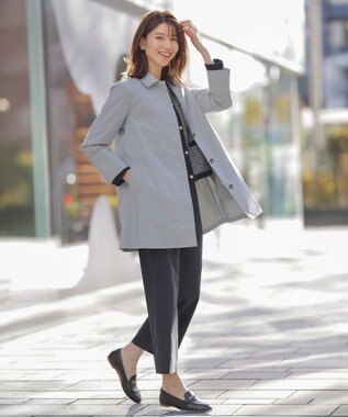 J.PRESS LADIES S 【セットアップ対応・洗える】セルロースリネンストレッチ ワイド パンツ ネイビー系