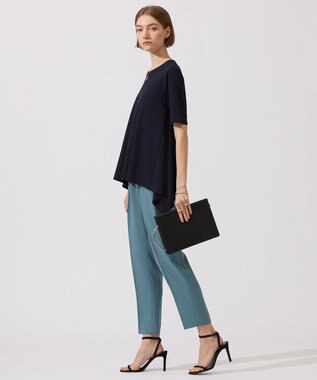 ICB L 【接触冷感・洗える】グレースジャージー デザインプルオーバー ネイビー系