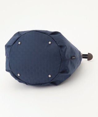 Y'SACCS はっ水ドットジャカード リサイクルレザーコンビ 2wayトートバッグ ネイビー