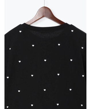 Te chichi 【接触冷感】ハート刺繍Tシャツ ブラック