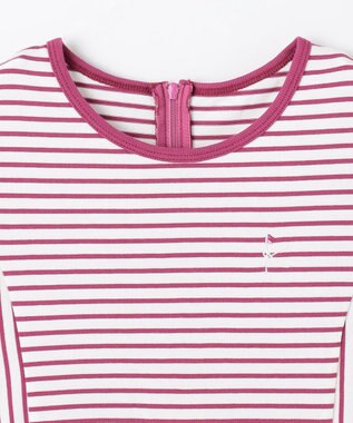 組曲 KIDS 【150-160㎝】マリンボーダー ワンピース ラズベリー