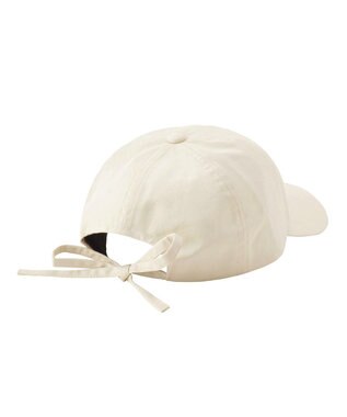 MOONBAT ポール & ジョー (PAUL & JOE ACCESSOIRES) ロゴ刺繍 リボン キャップ オフホワイト