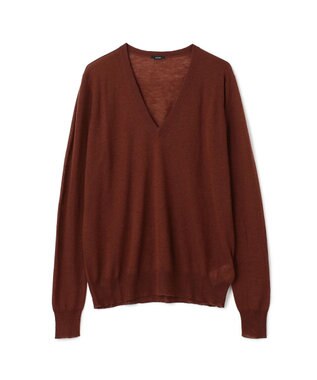 JOSEPH キャッシュエアー　Vネックニット Mahogany