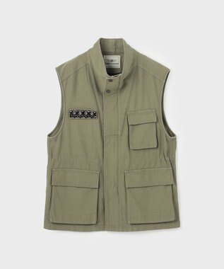 GRACE CONTINENTAL ビジューアーミーベスト カーキ