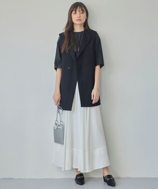 ICB 【洗える】レーヨンシルクローン フレアスカート オフホワイト系