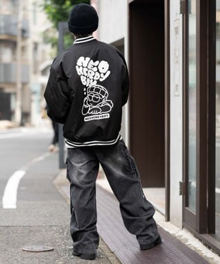 WEGO 【ユニセックス着用ITEM】グラフィックパファースタジャン ブラックその他