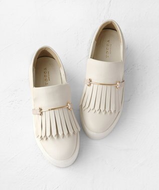 TOCCA 【晴雨兼用】FRINGE SLIPON RAIN SNEAKERS スニーカー アイボリー系