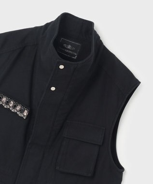 GRACE CONTINENTAL ビジューアーミーベスト ブラック