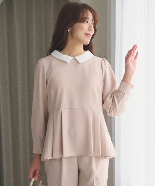 Feroux 【洗える】2WAY 美シルエット セットアップ ベージュ系