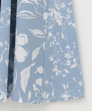 自由区 【XSサイズ～/洗える】グラデーションフラワープリントマーメイドライン スカート スカイブルー系5