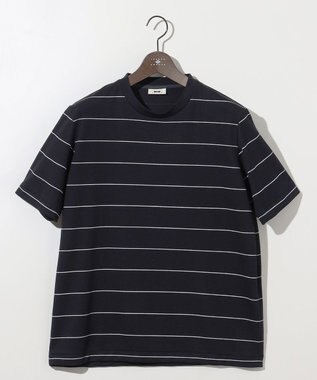 JOSEPH ABBOUD 【和紙ニット/日本素材・縫製/ 軽量/通気性/速乾性】和紙フライスボーダー Tシャツ ネイビー系2