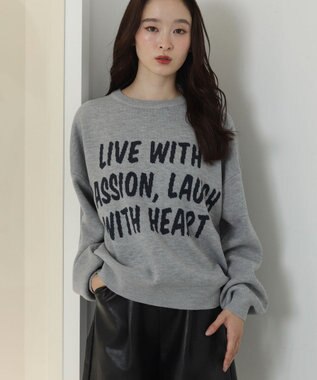 WEGO レタリングニットプルオーバー