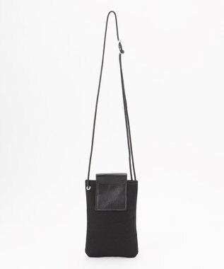 UNBILLION Otias 8号キャンバスシュリンクレザースマホショルダー ブラック