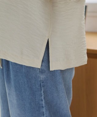 WEGO 【ANGIE VINTAGE】接触冷感開襟シャツ ホワイトアイボリー