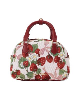 Maison de FLEUR いちごゴブラン2Wayボストンバッグ Red