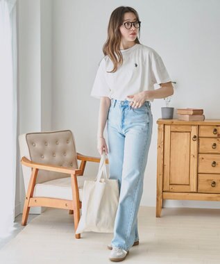 WEGO 【洗える/綿100%】USPOLOワンポイントTシャツ ホワイト