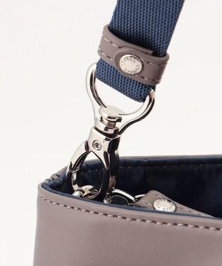 Y'SACCS はっ水ドットジャカード リサイクルレザーコンビ 2wayトートバッグ ネイビー