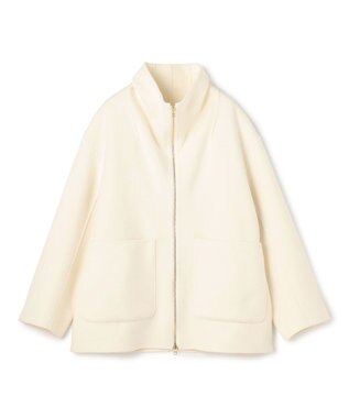 BEIGE， ZION / ウールスタンドカラーショートコート Ecru