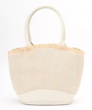 UNBILLION cachecache ポリプロピレンフリンジトートバッグ アイボリー