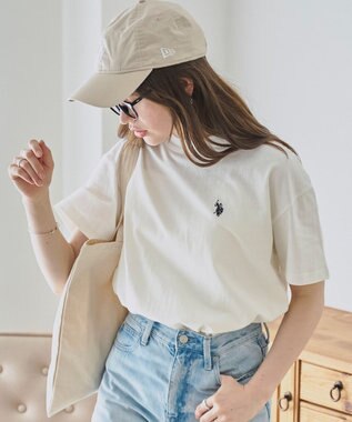 WEGO 【洗える/綿100%】USPOLOワンポイントTシャツ ホワイト