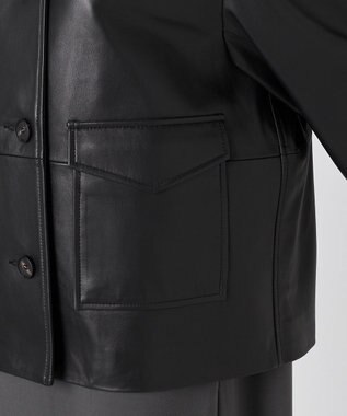 23区 L 【GOLD LABEL】ラムレザー アウトポケット ブルゾン ブラック系