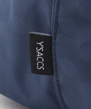 Y'SACCS はっ水ドットジャカード リサイクルレザーコンビ 2wayトートバッグ ネイビー
