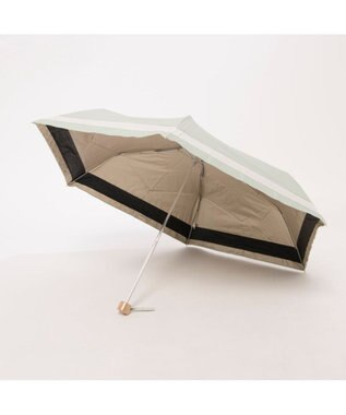 UNBILLION カシュネ cachenez / PU切り継ぎボーダー3段折りたたみ傘 グリーン