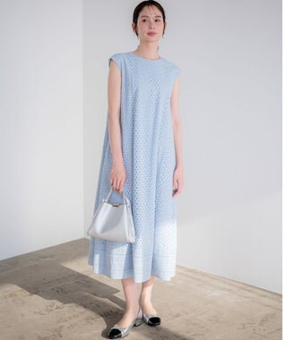 組曲 エンブロイダリーレース ワンピース クラウディブルー系