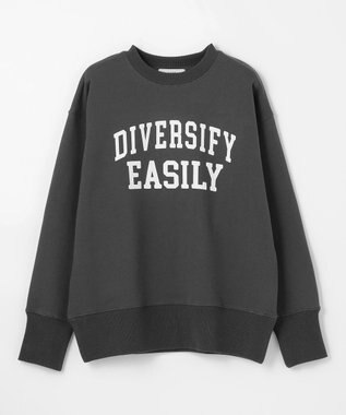 ANY 【洗濯機可】裏起毛スウェットロゴプルオーバー チャコール