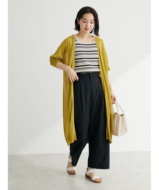 Green Parks 接触冷感ロング丈カーデ Yellow