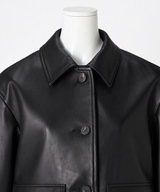 23区 L 【GOLD LABEL】ラムレザー アウトポケット ブルゾン ブラック系