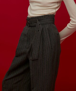 BEIGE， TURENNE / ワイドパンツ Gray×Camel line