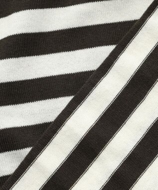 BEIGE， JULIE / コットンシルク 2WAY半袖ニット Ecru×Khaki