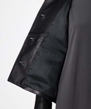 23区 L 【GOLD LABEL】ラムレザー アウトポケット ブルゾン ブラック系
