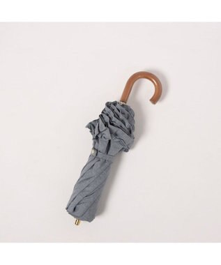 UNBILLION カシュネ cachenez / シャンブレーフリルトップレス2段折りたたみ傘 ブルー