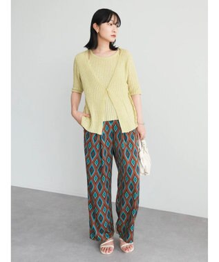 Green Parks テープヤーンドッキングニットプルオーバー Light Green