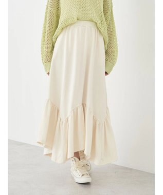 earth music&ecology ウラケ裾フリルスカート Ivory